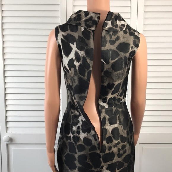 ECCOCI Black Gray Animal Print Dress Size 0 - Picture 7 of 10